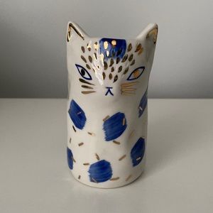 Anthropologie Bird Can Fox Kitten Planter